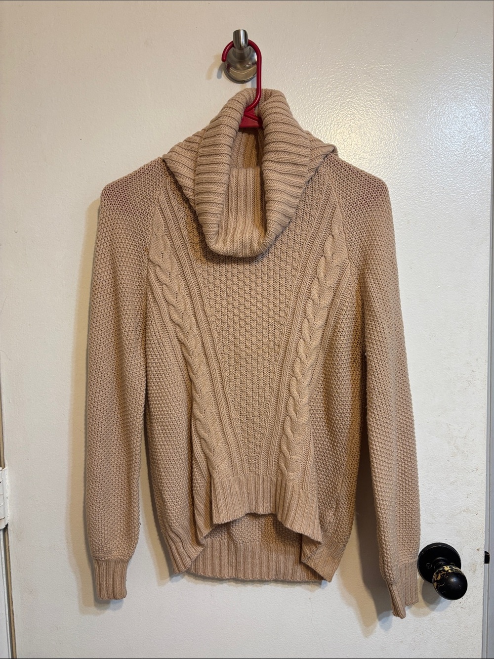 Charlotte Russe Cream Cable Turtleneck Sweater